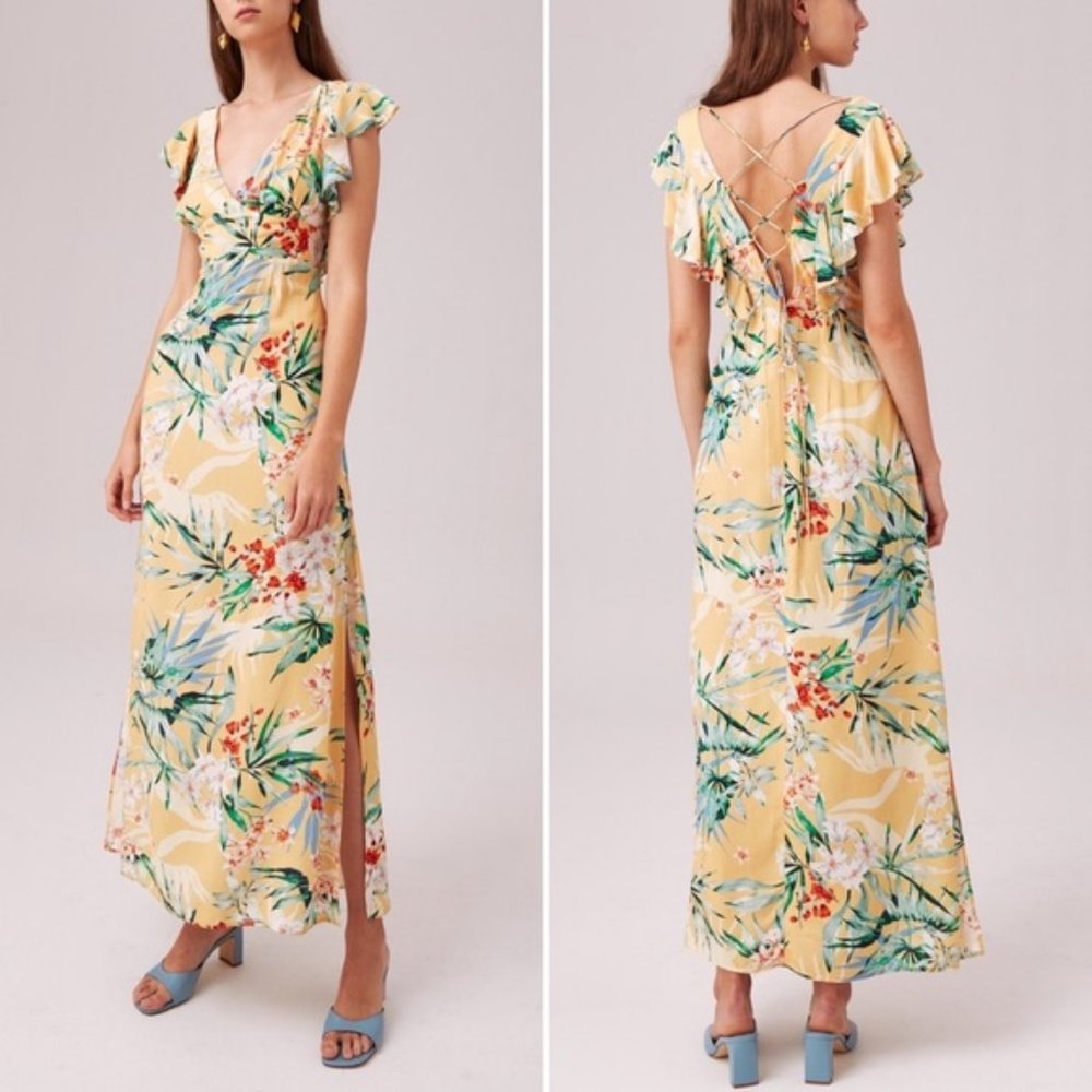 FINDERS KEEPERS Paradise Lemon Maxi Dress NWT